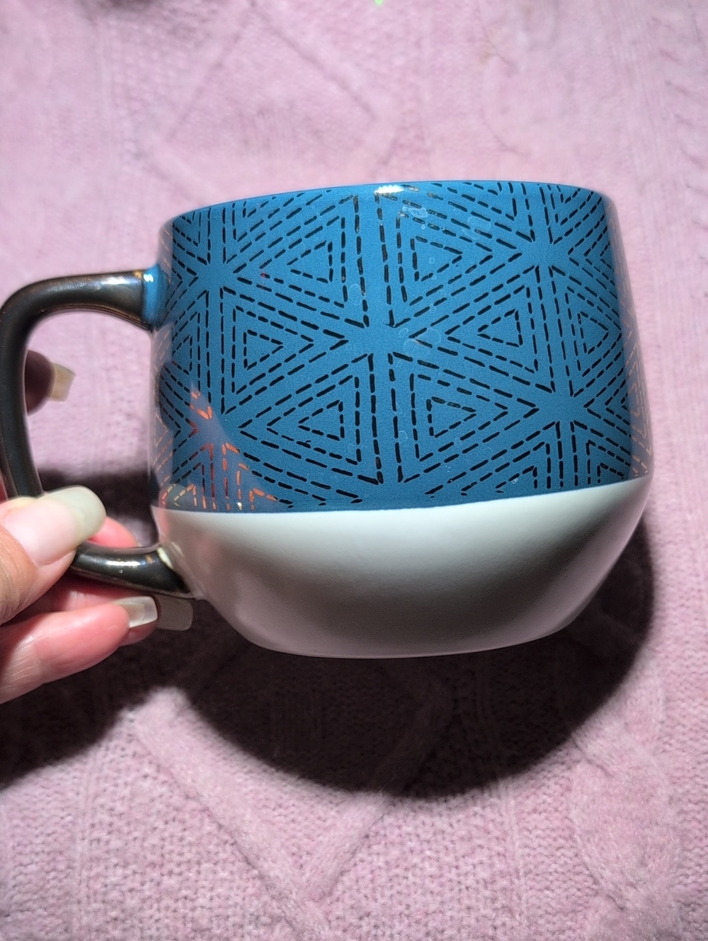 Threshold Blue & White Geometric Ceramic Mug